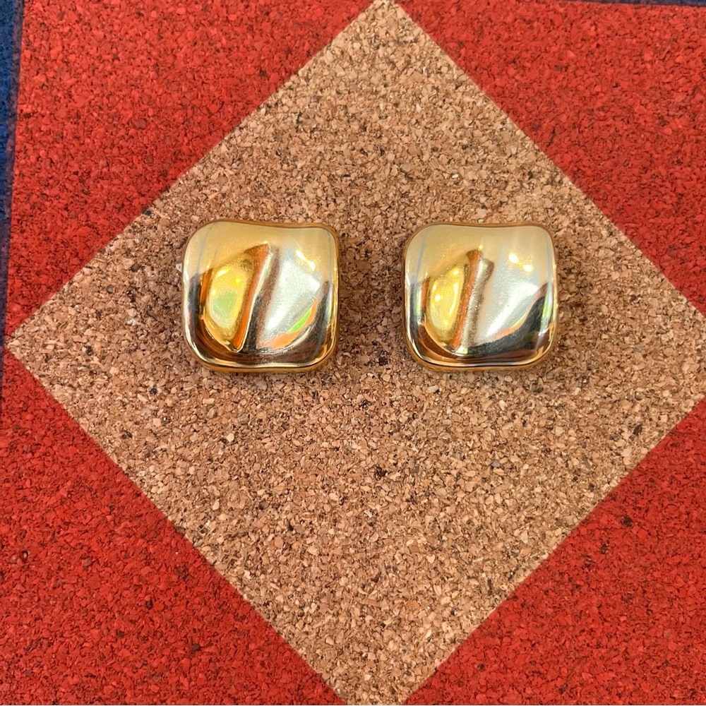 Gold Square post back Earrings, no backs included